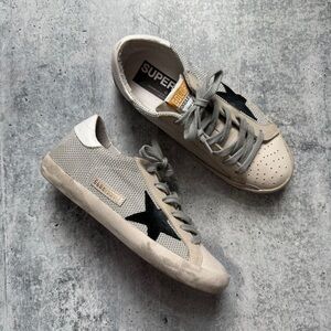 Golden Goose Super-Star in Leather with Black Star 36